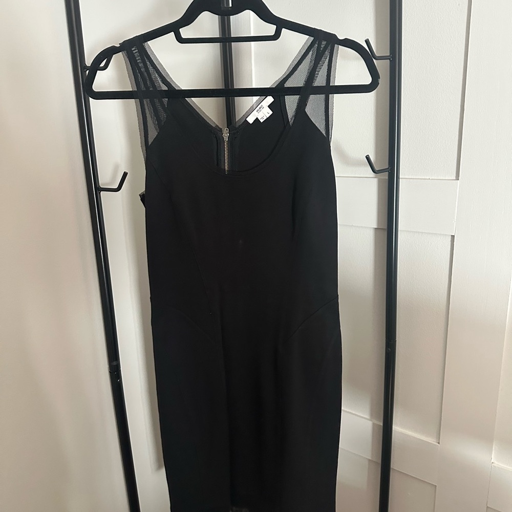 Helmut Lang Black Mesh Strap Midi Dress
